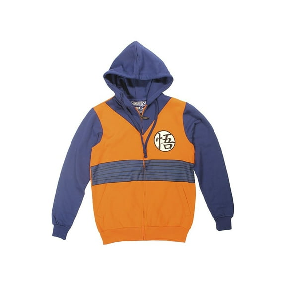 Dragon Ball Z Goku Symbol Orange Costume Adult Zip Up Hoodie Sweatshirt