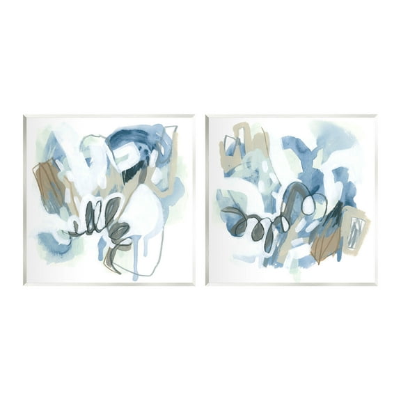 Stupell Industries Abstract Varied Nautical Squiggles Graphic Art Unframed Art Print Wall Art, Set of 2, Design by June Erica Vess