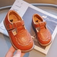 thumbnail image 2 of Durtebeua Girls School T-Strap Uniform Dress Shoes Oxford Leather Flats Brown,3.5-4 Years, 2 of 4