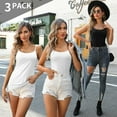 thumbnail image 3 of Beautyin Débardeurs Unis pour Femmes avec Soutien-Gorge Intégré Bretelles Spaghetti Réglables Débardeur en Coton 3 Packs, 3 of 7