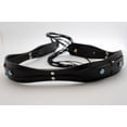 thumbnail image 5 of Women Western Tie Belt Waist Hip Black Faux Leather Turquoise Blue Beads M L XL, 5 of 6