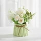 thumbnail image 2 of Bewildely Flores artificiales Ramo de boda Novia Maceta de cerámica falsa Cuerda de cáñamo Hermosa para la habitación de Navidad Adornos de para Flores artificiales Blanco/Con Maceta Verde Bewildely HA084133-02, 2 of 6