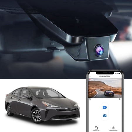 Fitcamx 4K Dash Cam Suitable for Toyota Prius LE Limited Prime XLE 2022 2021 2020 2019 2018 Prime Hatchback (XW50), Integrated OEM Look, Plug & Play, 64GB Card