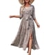 thumbnail image 3 of SAYOO Vestido de playa de impresión de Flores femeninas de verano Bohemia lado del vestido de Bohemia 3/4 manga elegante envuelto v collar SAYOO moda, 3 of 5