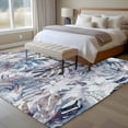 thumbnail image 4 of Large Area Rugs for Living Room Bedroom, Palm Leaves 8'x10' Rug Washable Carpet Runner Indoor Outdoor, Spring Tropical Leaf Botanical Vintage Blue Non Slip Floor Mats Rug for Kitchen, Patio, 4 of 8