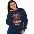 thumbnail image 4 of Ugly Christmas Stitch Santa Costume Unisex Plus Fleece Graphic Sweatshirt Brisco Brands 2X, 4 of 5