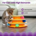 thumbnail image 4 of Catstages Tower of Tracks Interactive 3-Tier Cat Track Toy with Spinning Balls, Orange, 4 of 9