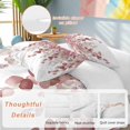 thumbnail image 2 of 3 Piece Red Brown Botanical Duvet Cover Set California King,Microfiber Comforter/Quilt Cover with Corner Ties and 2 Pillowcases,Watercolor Spring Eucalyptus Leaves Soft Bedding with Zipper Closure, 2 of 8