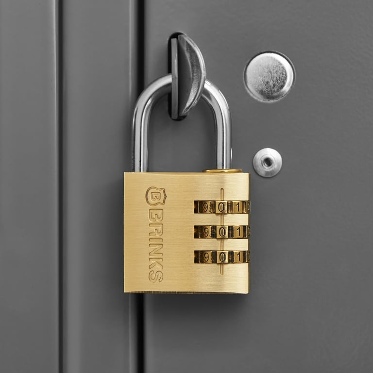 Brinks Solid Brass 40mm Resettable Combination Padlock with 1 3