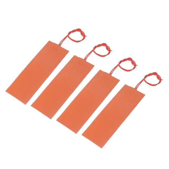 Almohadilla de Calentamiento de Silicona, Película de Calentador de 12V 20W, Placa de Calentamiento Flexible de 150mmx50mm, Paquete de 4