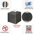 thumbnail image 3 of Tissue Box Cover, Modern Square Cube Covers PU Leather Tissue Storage Box Cover for Home Bathroom Countertop Office Decor - Dark gray, 3 of 5