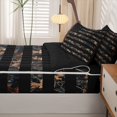 thumbnail image 5 of Manfei Leaves Usa Flag Zipper Queen Comforter Set with Fitted Sheet and 2 Pillowcases,Rustic Farmhouse Zipper Bedding Set,Brown Black,Black Reversible,4pcs, 5 of 8