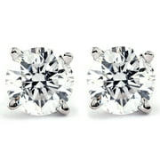 1/4 - 2 Ct T.W. Natural Diamond Studs in 14k White or Yellow Gold (I2-I3 Clarity, IJ Color)