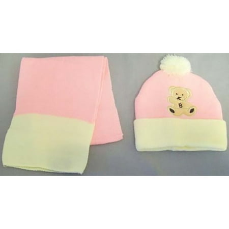 - Girls 2Pc Beanies/Winter Caps & Scarf Sets - Teddy Bear Design - Gifts (Wck5808*)
