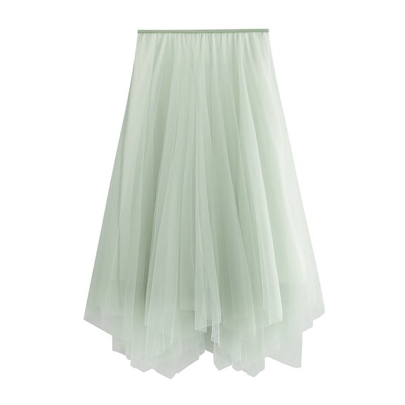 Sngxgn Women's Elastic Waist Party Pleated Midi Skirt(Green,One Size)