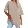 thumbnail image 1 of CEHVOM Nouveau Haut Ample à Manches Courtes en Coton Col Rond pour Femmes en Liquidation, 1 of 6