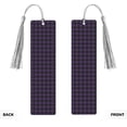 thumbnail image 2 of Kdxio Purple Black Plaid Print Metal Tassel Bookmarks,Perfect Gift for Art Lovers and Bookworms Metal Bookmarks for Women, 2 of 8