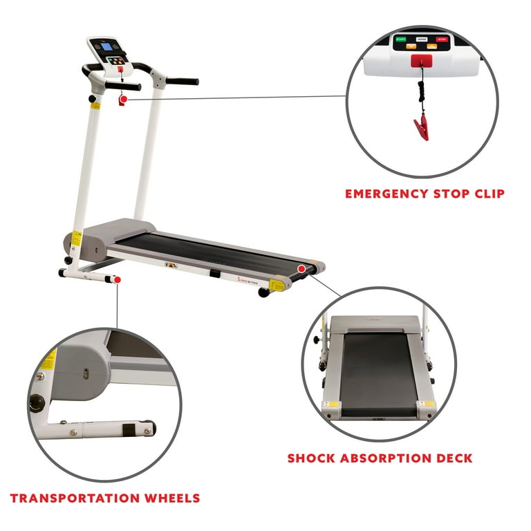 Sunny Health Fitness Easy Assembly Motorized Treadmill for Walking Running Home Gym Workout Exercise Foldable SF T7610 Walmart