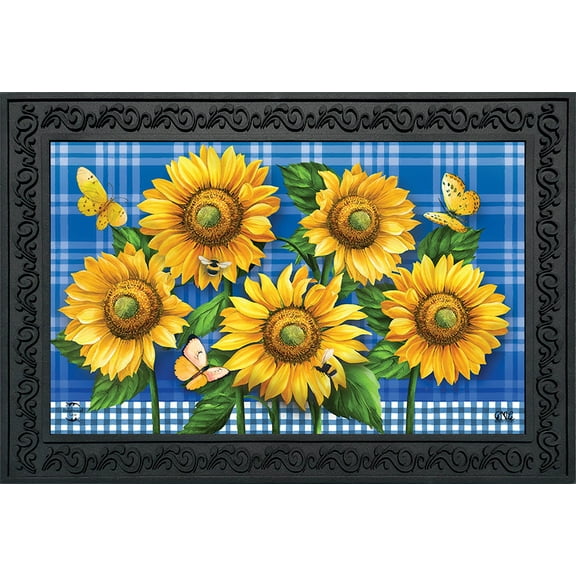 Briarwood Lane Blue Sunflowers Summer Doormat