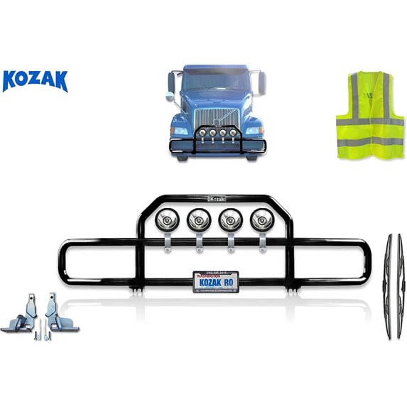 Kozak Black Automotive Bumper Cover & Guard Compatible with Volvo VNL 1999-2003
