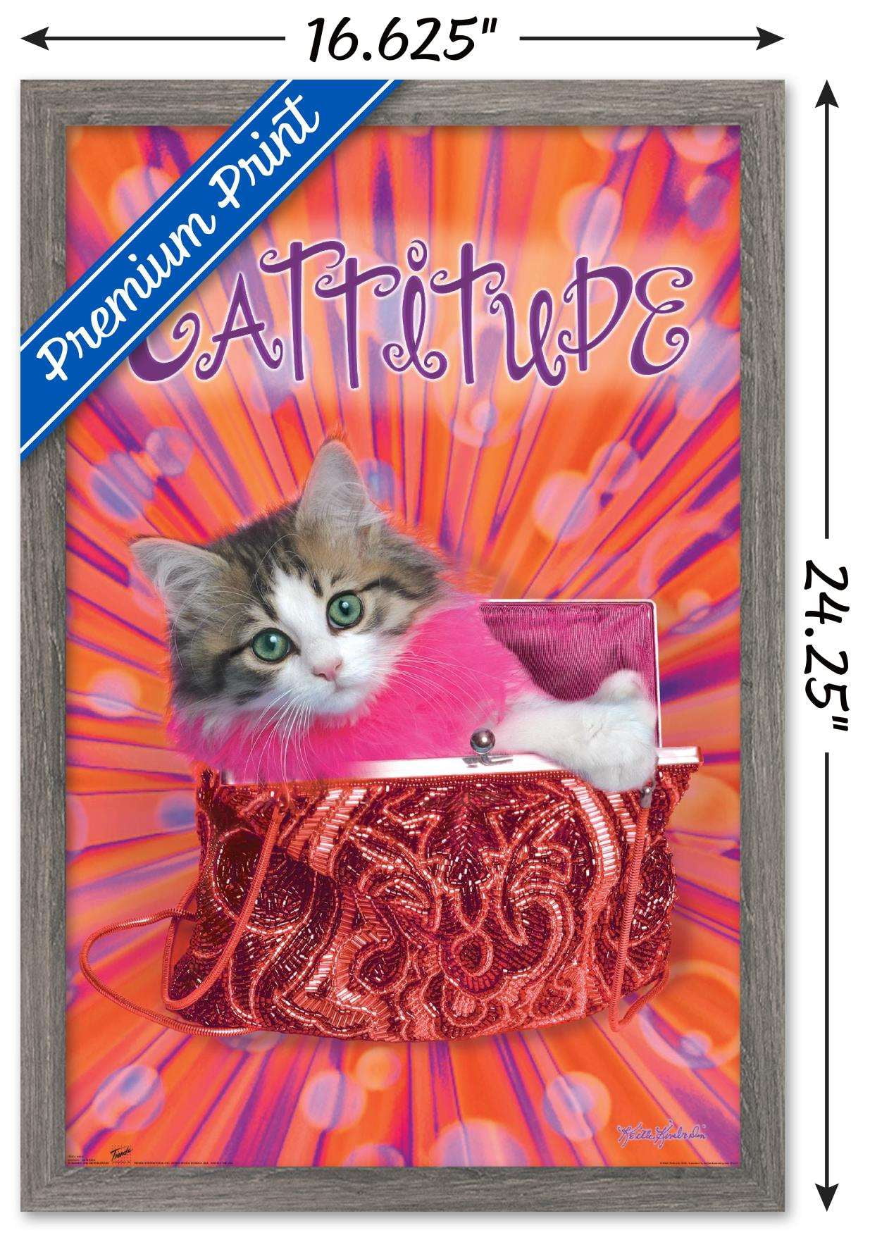 Keith Kimberlin - Cattitude Wall Poster, 14.725" x 22.375", Framed