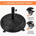 thumbnail image 3 of Topeakmart 20″ Round Antique Umbrella Base with Lockable Wheels, Black, 3 of 7