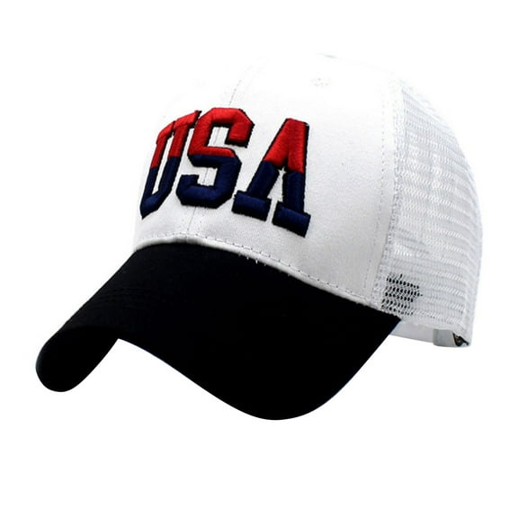 Usa Flag Baseball Cap | Patriotic Embroidered Hat for Men, Fourth of July & Outdoor Events Under 5$, Yubnlvae Male Female Neutral America Flag Embroidery Grid , Beige, One Size