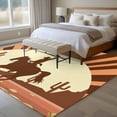 thumbnail image 4 of Western Cowboy Riding Horse Large Area Rugs 6x9 ft Hand-drawn Desert Cactus Washable Rug Non Slip Indoor Carpet Absorbent Floor Mat for Living Room Bedroom Dining Room, 4 of 9