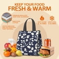 thumbnail image 5 of Pioneer Flower Floral Print Pattern Insulated Lunch Bag for Women & Adults,Large Portable Soft Cooler Lunch Bag,Thermal Food Storage Tote with Pearl Cotton,8.66L,8.75x5.75x9.5 Inch, 5 of 6