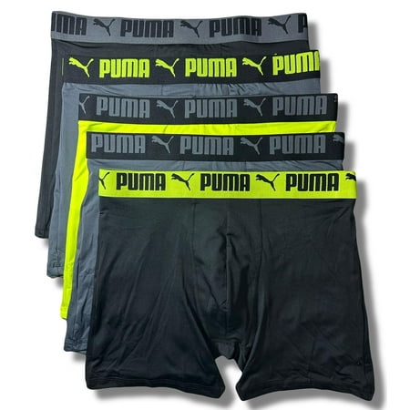 PUMA MEN'S 5 PACK - PHR 253 - 169 YELLOW - MEDIUM - UNDERWEAR X3 BOXER BRIEF