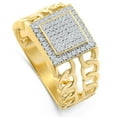 thumbnail image 3 of Pompeii 1/3Ct TW Diamond Men's Chain Cuban Link Ring 10k Yellow Gold 9mm Wide (G/H,I2-I3), 3 of 4
