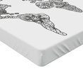 thumbnail image 2 of Ambesonne World Map Fitted Sheet, Floral Continents, Queen Size, Black White, 2 of 3