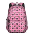 thumbnail image 2 of Pink Pug Puppies Backpack for School,Cute School Bag,Schoolbag with Adjustable Shoulder Straps & Padded Back,16.9 Inch, 2 of 5