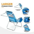 thumbnail image 3 of Ktaxon 2Pcs Tall Beach Chair, 5-Position Adjustable Folding Camping Chairs with Cooler Bag, Cup Holders and Towel Bar for Adults, Blue, 3 of 10