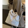 thumbnail image 2 of JUYGO Womens Fashion Shoulder Bag Y2k Sparkly Glitter Sequin Purse Large Totes Top Handle Satchel with Chain Party, 2 of 7