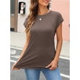 thumbnail image 4 of Womens Tops Casual Dressy Basic T Shirts Loose Fit Crewneck Cap Sleeve Tee Summer Outfits 2024, 4 of 6