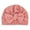 Pink, variant on Baby Turban Hat, Fashion Casual Solid Color Bow Decor Elastic Soft Cozy Knitted Autumn Winter Head Warm Windproof Beabie Cap for Daily Wear (0-3 Years)