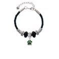 thumbnail image 2 of Delight Jewelry Silvertone Small Green Paw Big Sister Celtic Knot Leather Bead Bracelet, 7"+2" Extender, 2 of 4