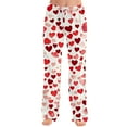 thumbnail image 5 of Womens Valentines Day Pajama Pants Holiday Elastic Waist Cute Valentine's Day Pajama Pants Drawstring Jogger Wide Leg Athletic Pants, 5 of 5