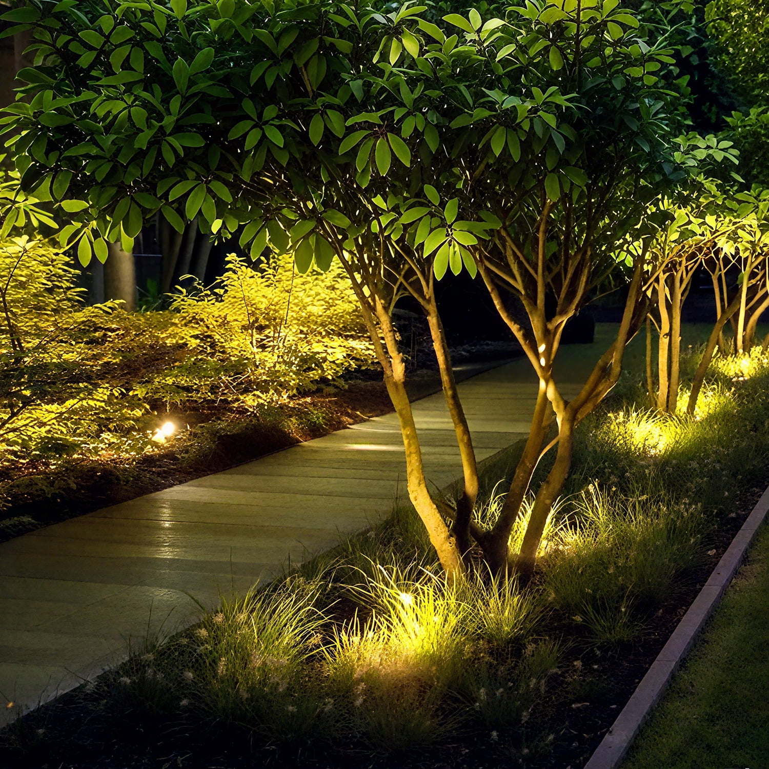 24 Pack Commercial Grade LED In-Ground Well Lights with Anti-Glare Grille, 6W Low Voltage Landscape Lighting for Resort, Park, IP67 Waterproof, 3000K Warm White, Oil Rubbed Bronze