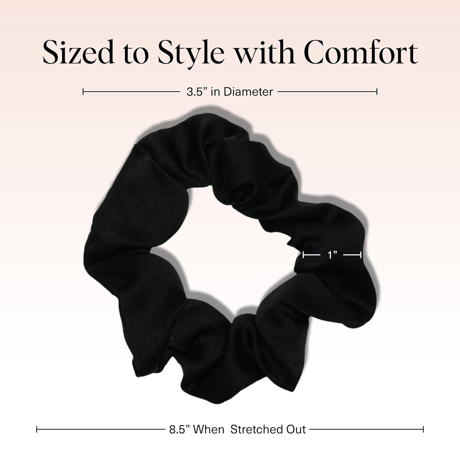 Satin Scrunchies for Women – No Crease Hair Ties – Soft Satin Hair Scrunchies for Girls – Frizz Free, Gentle, Stylish Hair Accessories | Ideal Gifts for Women – Black, 5 pcs