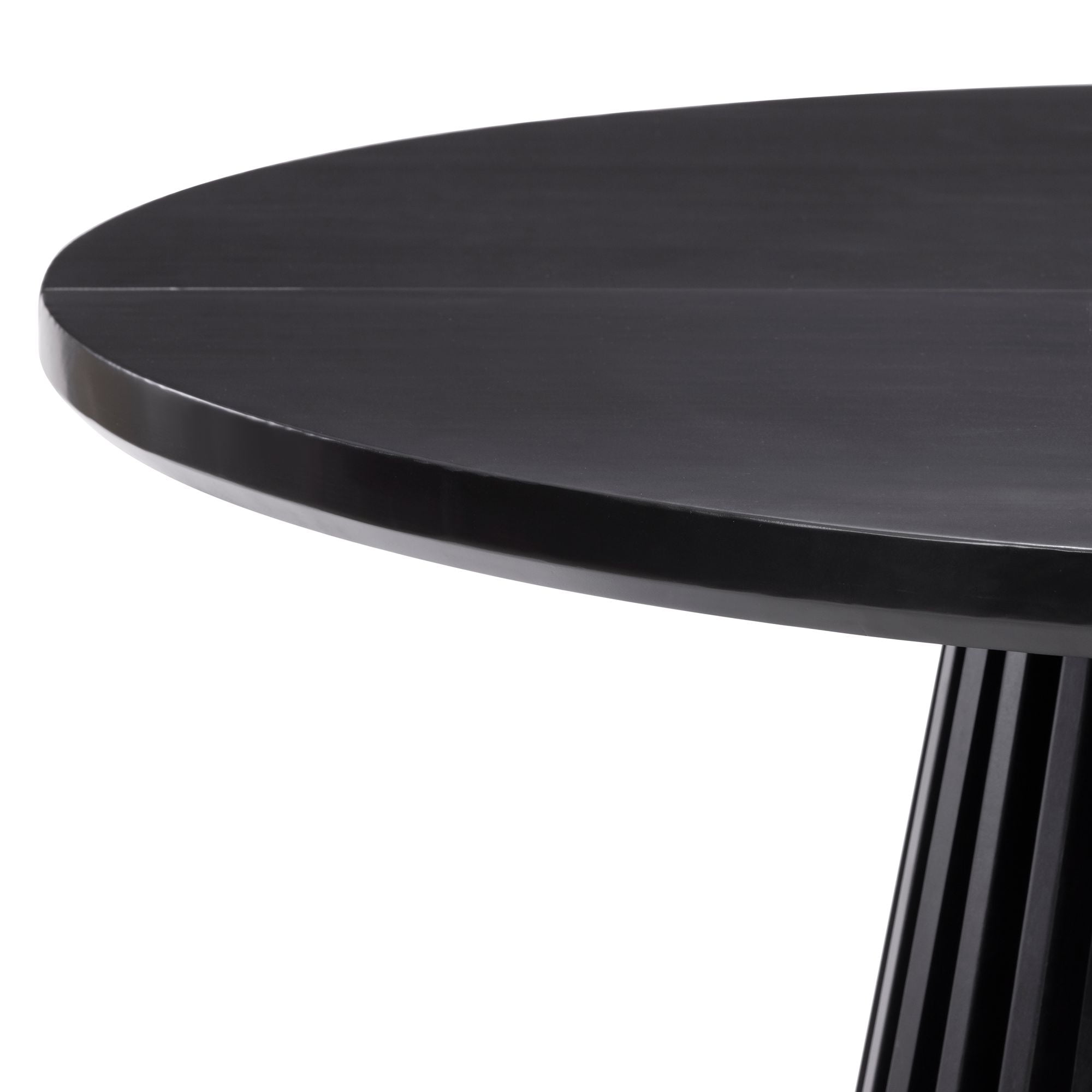 Plank+Beam 48" Lido Round Dining Table, Solid Wood Minimalist Kitchen Table for 4, Black