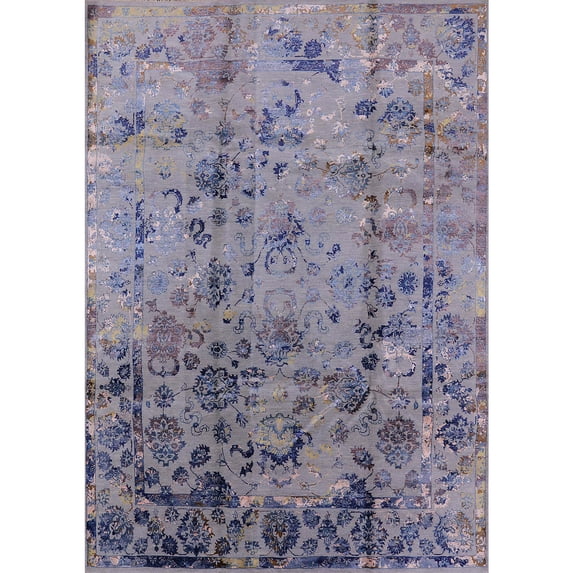Ahgly Company Machine Washable Indoor Rectangle Industrial Modern Dark Goldray Area Rugs, 5' x 8'