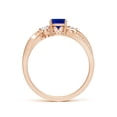 thumbnail image 2 of ANGARA Cushion Lab Grown Blue Sapphire Twisted Vine Engagement Ring for Women in 14K Rose Gold (Size-5mm) | September Birthstone, Anniversary, Jewelry Gift for Women | Lab-Grown Blue Sapphire Ring, 2 of 8