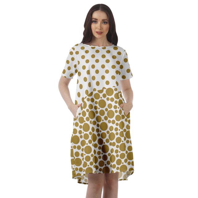 Moomaya Robe Tunique en Coton Flex pour Femmes Manches Courtes Vêtements d'Été
