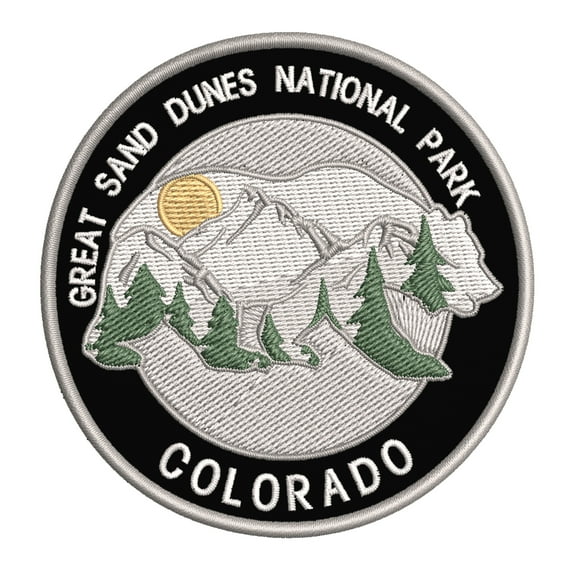 Wander Often! Great Sand Dunes National Park, Colorado 3.5 Inch Iron Or Sew On Embroidered Fabric Badge Patch Seek Adventure, National Park Iconic Series