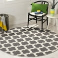 thumbnail image 2 of SAFAVIEH Montauk Proinsias Geometric Cotton Area Rug, Dark Grey/Ivory, 6' x 6' Round, 2 of 10