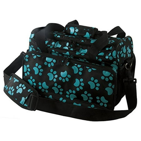 Wahl Professional Animal Travel Tote Bag with Zipper  Turquoise Paw Print Design (#97764-300)