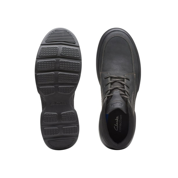 Clarks Men's Bradley Mid Oxford Boot, Black Tumbled Leather, 9