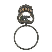 Zingz & Thingz 7.25" Black Bear Paw Antique Towel Holder Ring